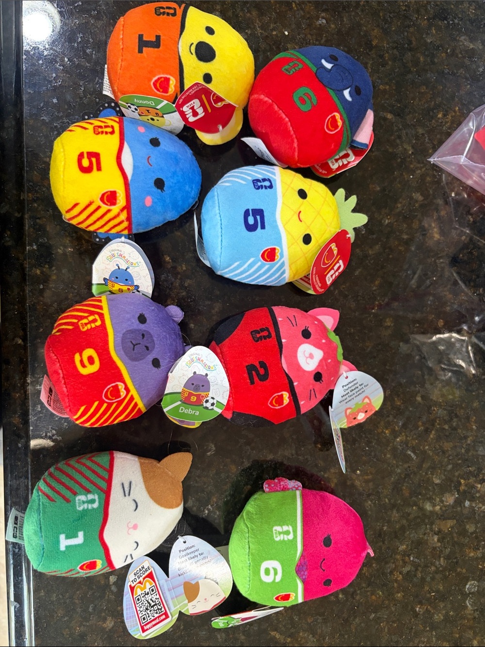 Lot of 8 mc Donalds squishmallow fifa toys